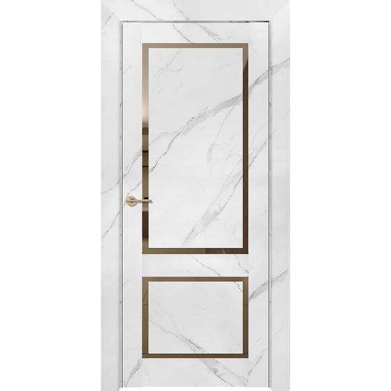 Купить Дверь экошпон Neo Loft 301 Marable Soft Touch монте белый стекло bronze