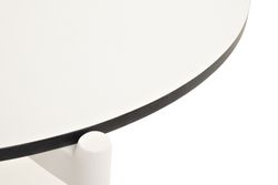 "Диего" журнальный стол из HPL 120х60 H40, каркас белый муар, цвет "молочный"