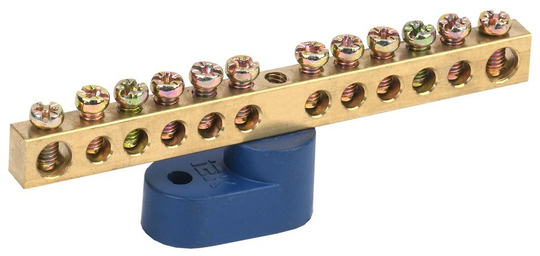 Шина N "ноль" на одном угловом изоляторе ШНИ-6х9-12-У1-С IEK