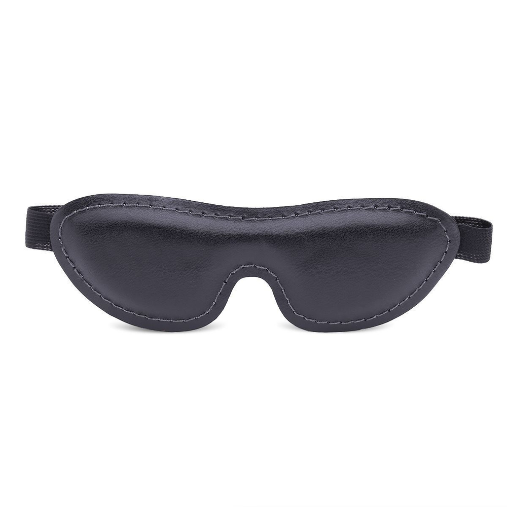 Черная мягкая закрытая маска из натуральной кожи (Цвет: черный)