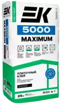 Клей (для бассейнов, тяжелой плитки крупного формата) ЕК 5000 MAXIMUM (25кг)