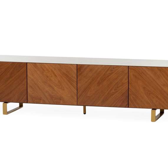 Тумба Adagio 200х52 см, орех, белая керамика