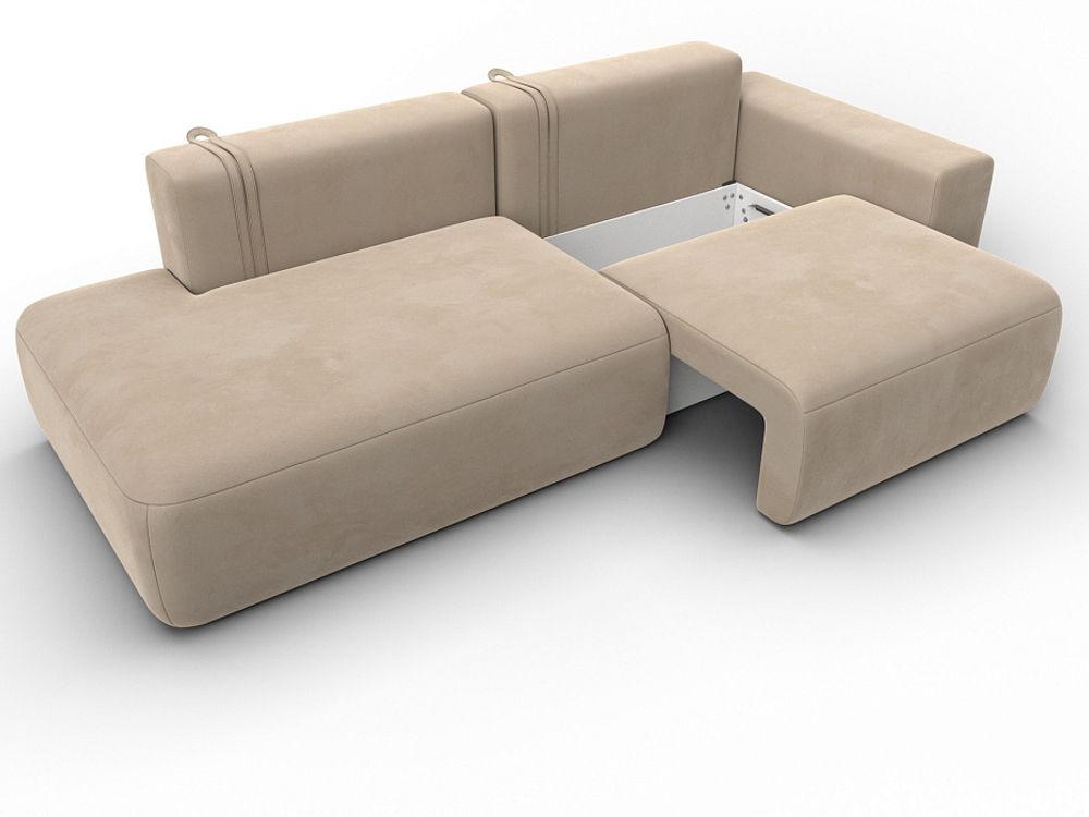 Диван угловой Лига-036 НПБ Модерн правый угол ВЕЛЮР Бежевый