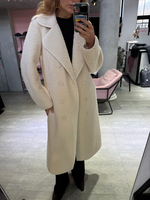 Дубленка Тэдди лонг молочный