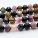 Бусины Турмалин, диаметр 7,7-7,8 мм, цена за 24 шт (1/2 нити)