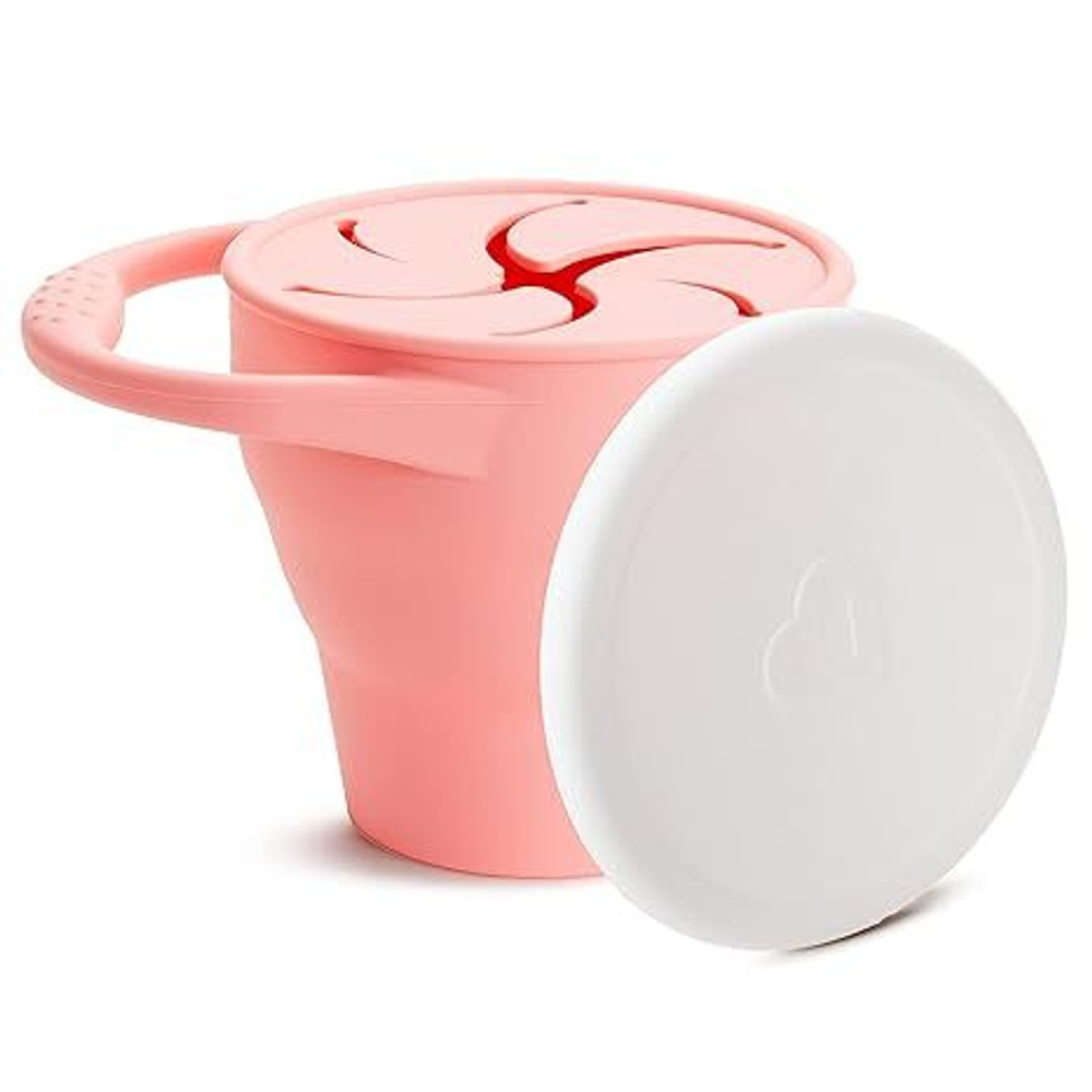 MUNCHKIN Контейнер для еды детский непросыпайка для снеков C`est Silicone! с крышкой, корал 90181