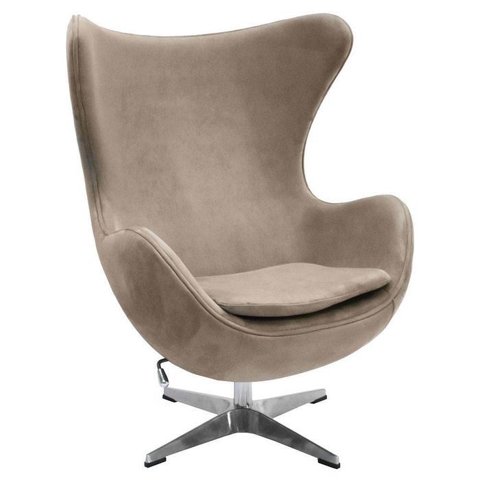 Кресло EGG CHAIR латте, искусственная замша Bradex Home FR 0647