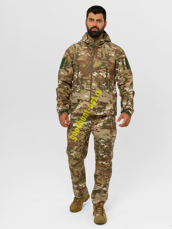 Костюм тактический утепленный Softshell Мультикам
