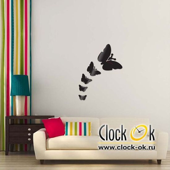 Настенные часы Пять бабочек