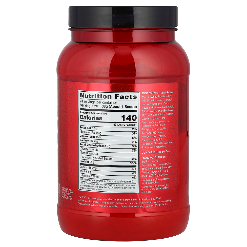 BSN, Syntha-6 Isolate, белково-порошковая смесь для напитков со вкусом шоколадного молочного коктейля, 912 г (2,01 фунта)