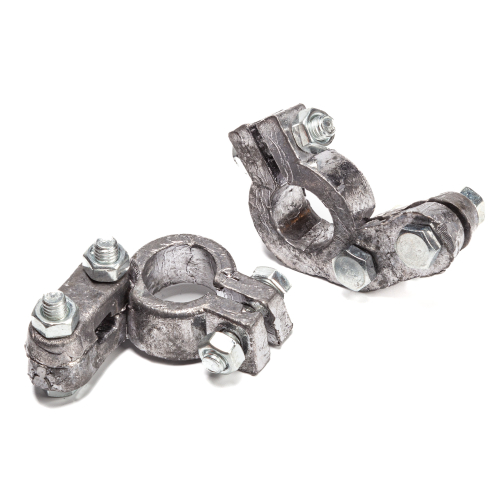 Клеммы АКБ (+/-) свинцовые, под зажим, прямые смещенные М6-М6