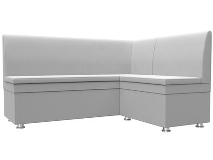 Диван кухонный угловой Уют правый угол, Белый, Экокожа, 28384