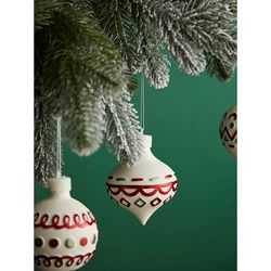 Набор ёлочных украшений с подсветкой Festive embroidey из коллекции New Year Essential, 4 шт.