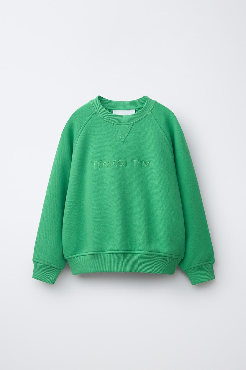 ZARA ТОЛСТОВКА С РУКАВАМИ РЕГЛАН, ЗЕЛЕНЫЙ