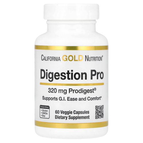 California Gold Nutrition, Digestion Pro с ProDigest®, растительная смесь экстрактов артишока и имбиря для поддержки пищеварения, 320 мг, 60 растительных капсул