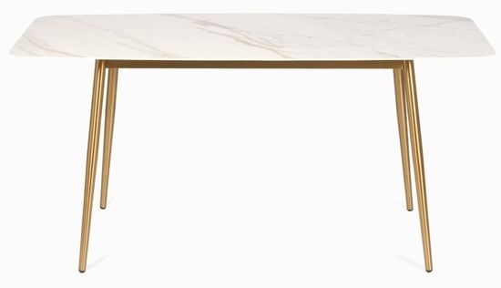 Обеденный стол Cobe 160х80 белый/золотистый