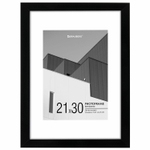 Рамка 21х30 см с паспарту 15х21 см небьющаяся багет 20 мм пластик BRAUBERG "New Age" черная (2 штуки в упаковке)