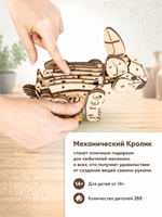 Деревянный механический конструктор Белый Кролик (EWA)