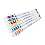 Набор гелевых ручек Alingar, 6 цветов, 0,55мм, резиновый грип, белый, круглый пластиковый корпус, ПВХ чехол, европодвес