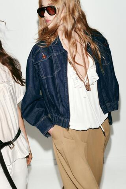 ZARA ДЖИНСОВЫЙ БОМБЕР Z1975, СИНИЙ