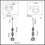 5414/1D ODL_EX Подвес E14 1*40Вт 220В IP20 MODERN