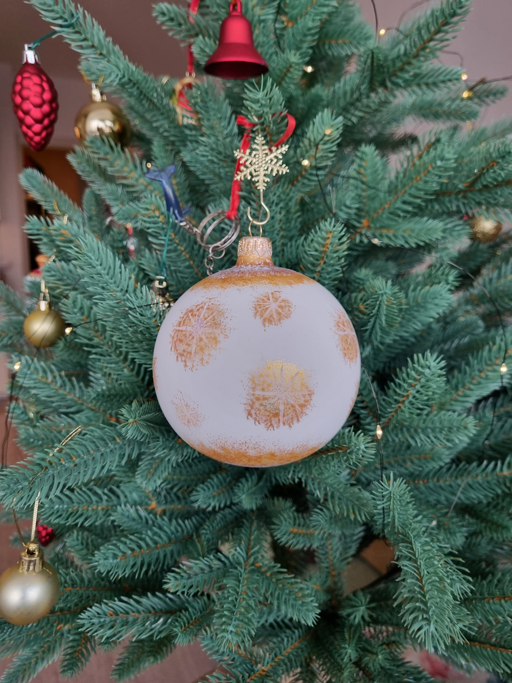 Шар стеклянный "Спас на крови",  ручная роспись