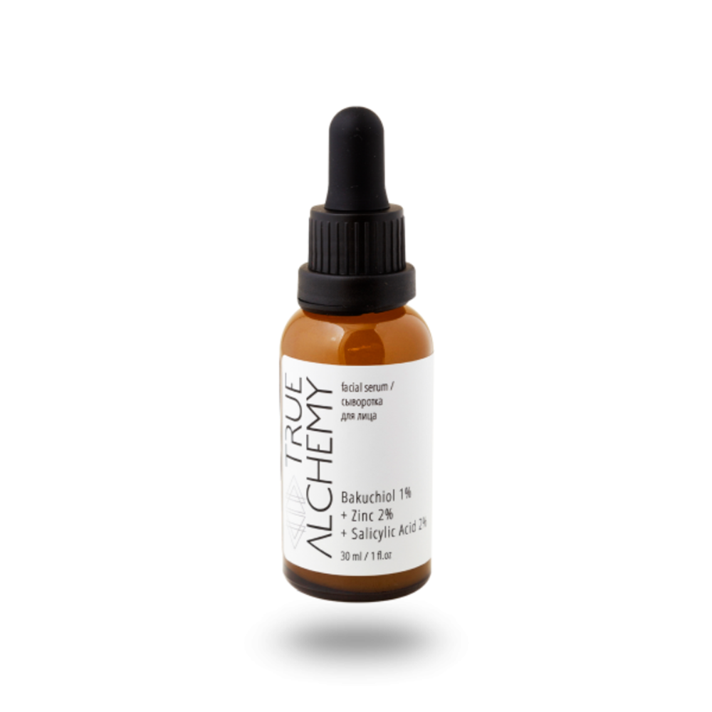 Сыворотка Facial Serum Bakuchiol 1%+ Zinc 2% + Salicylic Acid 2% 30мл (TRUE ALCHEMY) Сыворотка Facial Serum Bakuchiol 1%+ Zinc 2% + Salicylic Acid 2% 30мл (TRUE ALCHEMY)