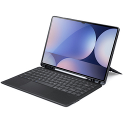 Защитный чехол подставка с клавиатурой (RUS) от Dux Ducis для Samsung Tab S10 Ultra, S9 Ultra и S8 Ultra, серия DK Series Keyboard, русская клавиатура с подсветкой
