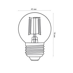 LED-G45-5W-NW-E27-CL-DIM GLA01TR Лампа светодиодная диммируемая. Форма шар. прозрачная. Серия Air. Белый свет 4000K. Картон. ТМ Uniel