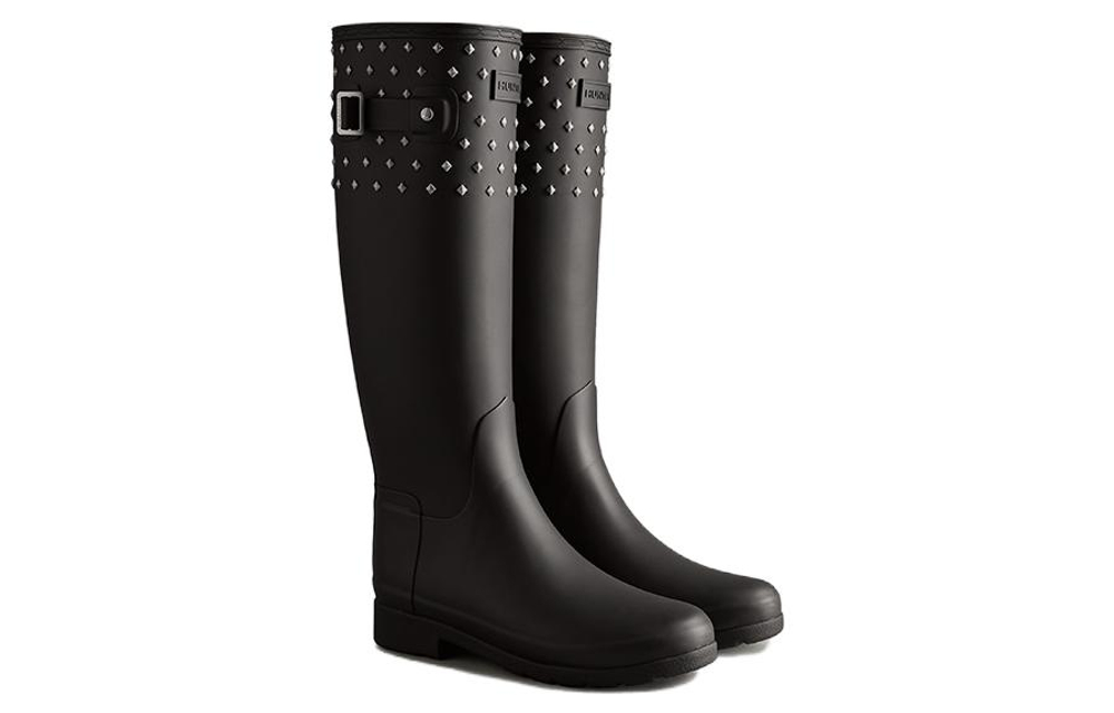 HUNTER Cushioning Waterproof Rain Boots Women"s Black