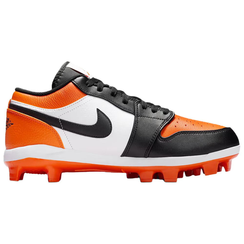 Jordan Air Jordan 1 Low Top Upper Height Baseball Shoes Men"s Orange White Black