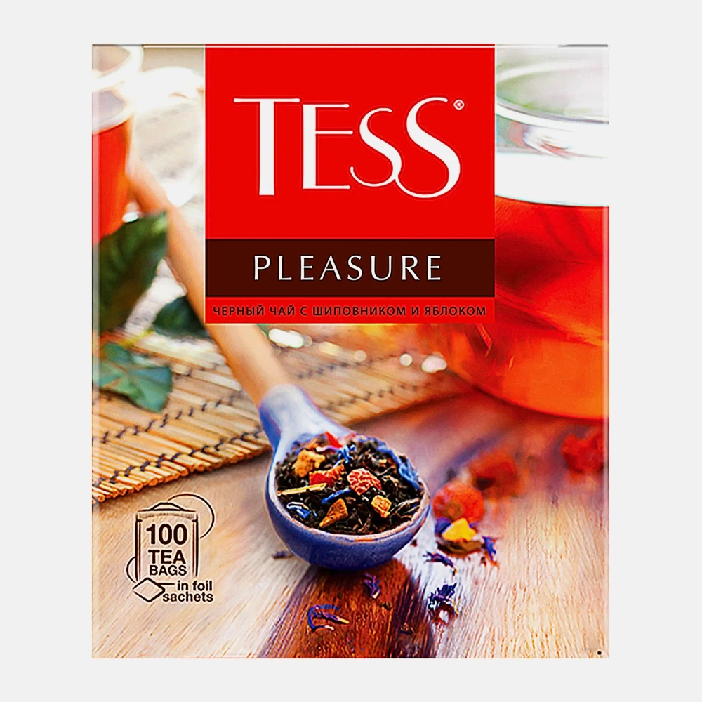 Чай черный Tess Pleasure фруктовый 100пак