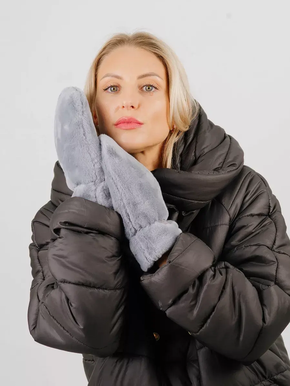 Варежки зимние меховые