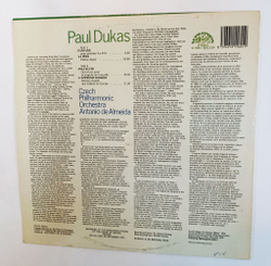 Винтажная виниловая пластинка LP Paul Dukas Поль Дюка, Czech Philharmonic Orchestra, Antonio De Almeida LApprenti Sorcier La Peri Polyeucte (Чехословакия 1988)