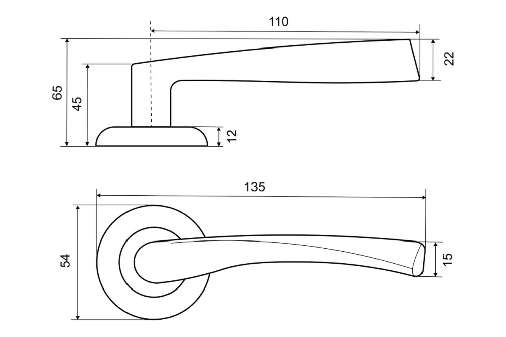 Дверная ручка Фабрика замков A 104 CF СТ-00000201