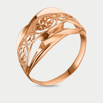 Кольцо женское из розового золота 585 пробы без вставки (арт. 01-10010-2325)