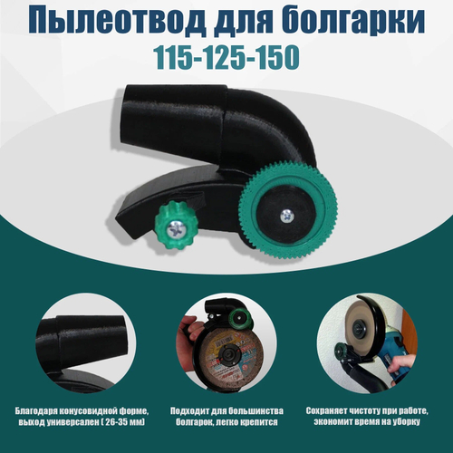 Набор для монтажника: Пылеотвод для УШМ 115 125 150 диск + Пылеотвод для сверления коронкой + Фаскос