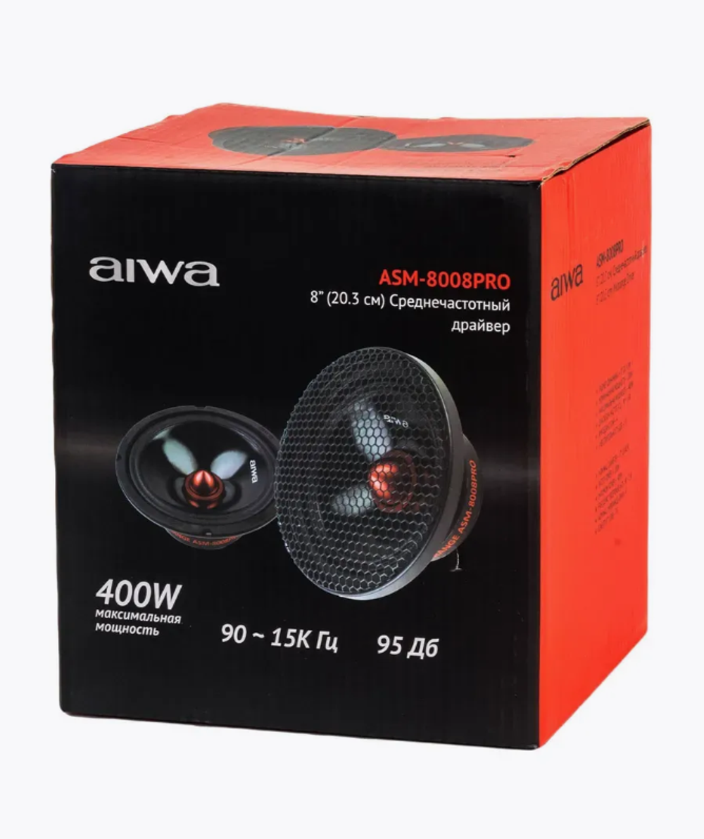 Акустика автомобильная Aiwa ASM-8008PRO, 8", 400 Вт, 2 полосы, 95 Дб