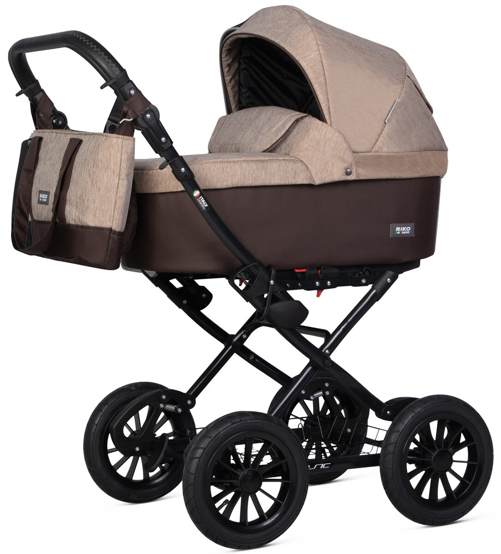 Детская коляска Riko Basic Bella Classic 2 в 1 2025 07 коричневый-бежевый