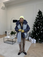 Пуховик Рокет миди синий