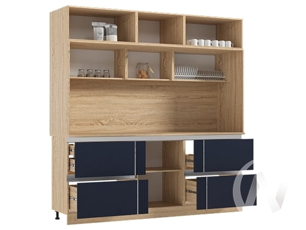 Центральная секция 2200 Кухня Карина МДФ (сонома/пластер индиго)