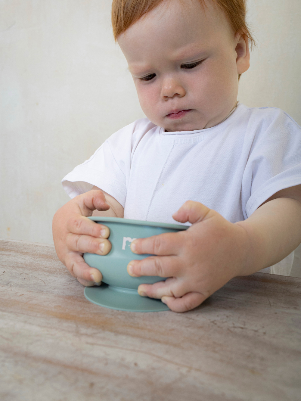 Набор посуды для детей - миска и ложка Мишка, Mint