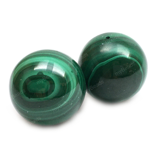 Малахит натуральный 18 мм, бусина под штифт