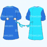 Халат хирургический стерильный "Евро" с усиленной защитной зоной 140 см Инмедиз