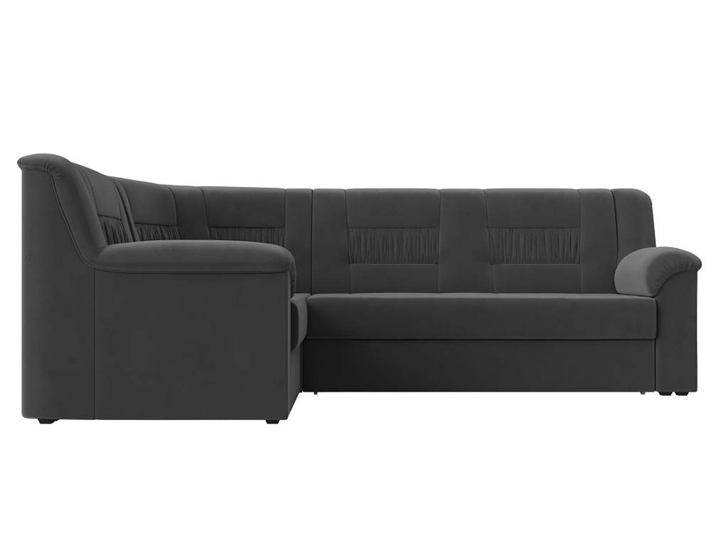 Диван угловой Карелия левый угол, Серый, Велюр, 113345L