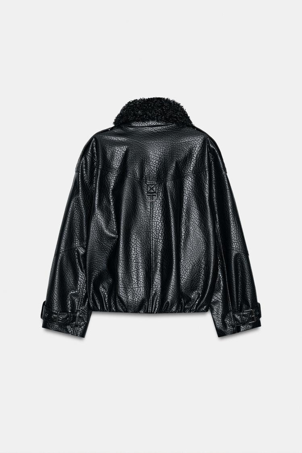 ZARA БОМБЕР ИЗ ИСКУССТВЕННОЙ КОЖИ — ZW COLLECTION, ЧЕРНЫЙ