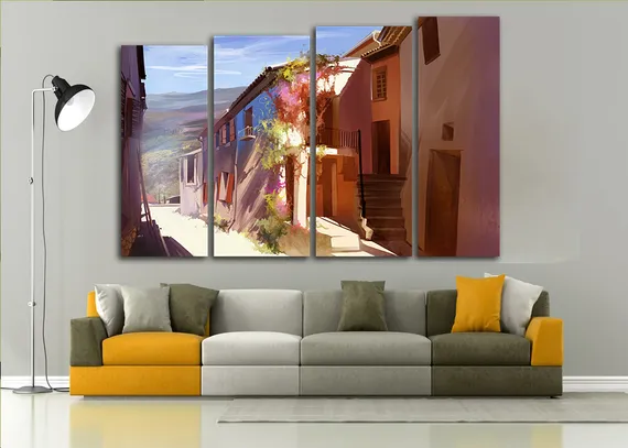 Модульная картина "Старые улочки"