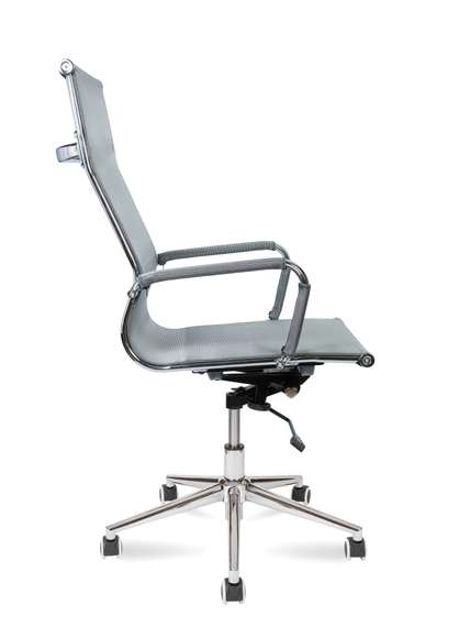 Кресло офисное Норден / Хельмут / (grey) сталь + хром / серая сетка