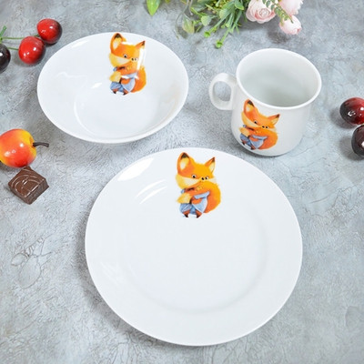 Набор детской посуды 3 предмета форма Идиллия Кроха Лисичка