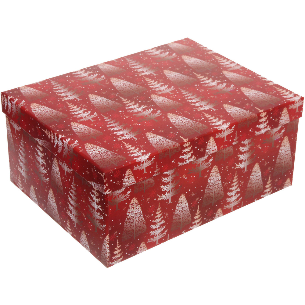 Коробка подарочная «Веселые елочки» 35*27*15,5 см